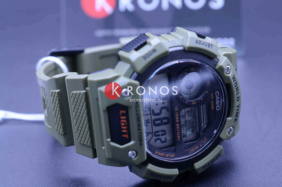 Часы Casio Collection AE-1400WH-3A — кварцевые, пластик