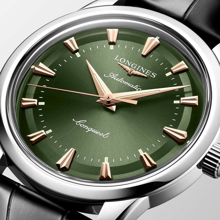 Часы Longines Conquest Heritage L1.650.4.02.2 — кожаный, мужские