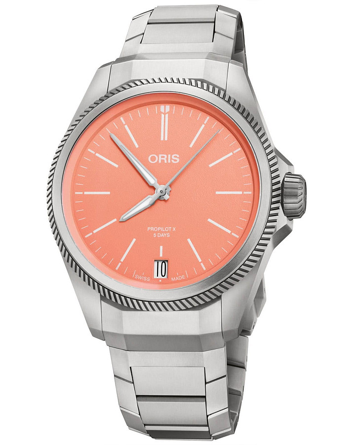 Часы Oris Propilot X Calibre 400 01 400 7778 7158-07 7 20 01TLC — женские, розовый