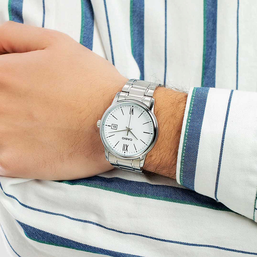 Часы Casio Collection MTP-V002D-7B3UDF (MTP-V002D-7B3) — кварцевые, металл сталь