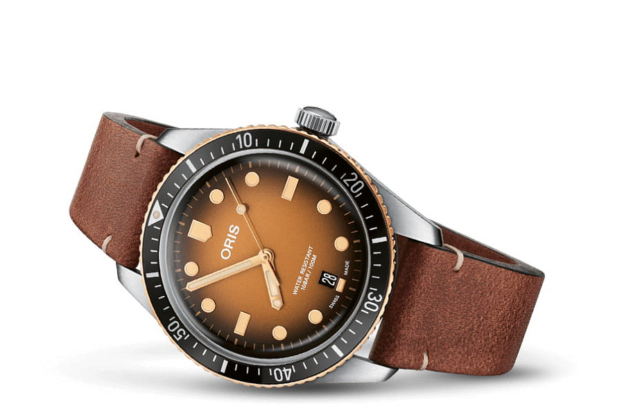 Часы Oris Divers Sixty‑Five 01 733 7707 4356-07 5 20 45 — механические, бронза