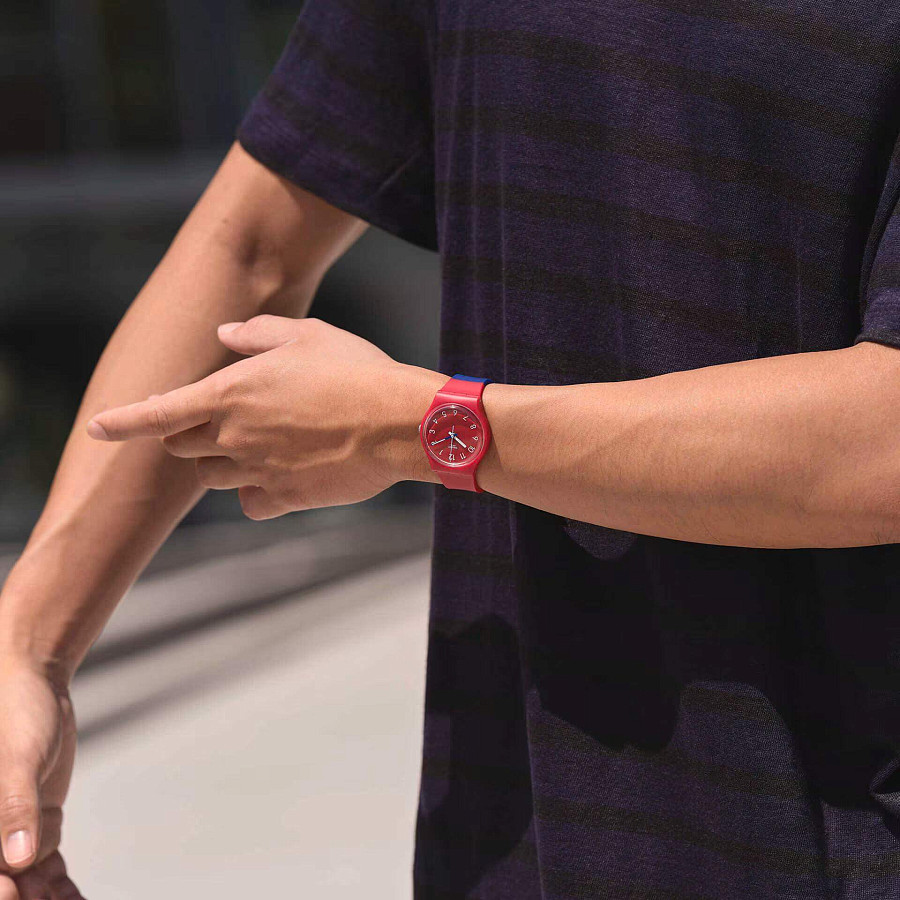 Часы Swatch Gent Biosourced Standard SO28R112 — силикон, женские