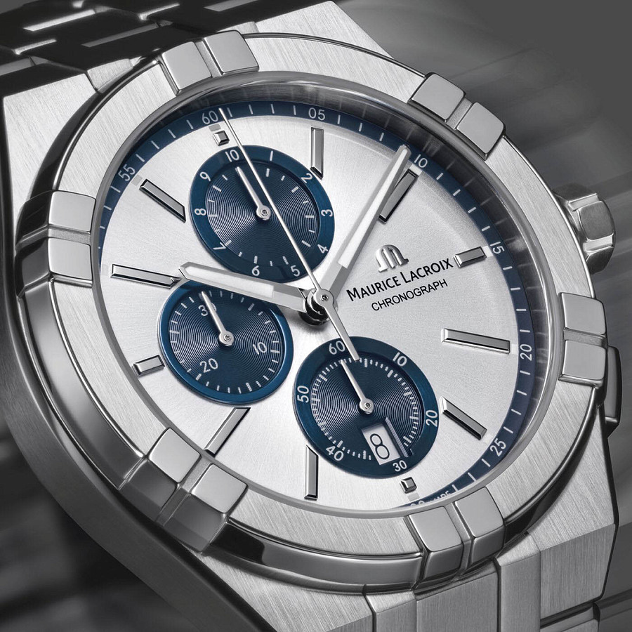 Часы Maurice Lacroix Aikon Quartz Chronograph AI1118-SS002-230-1 — мужские, нержавеющая сталь