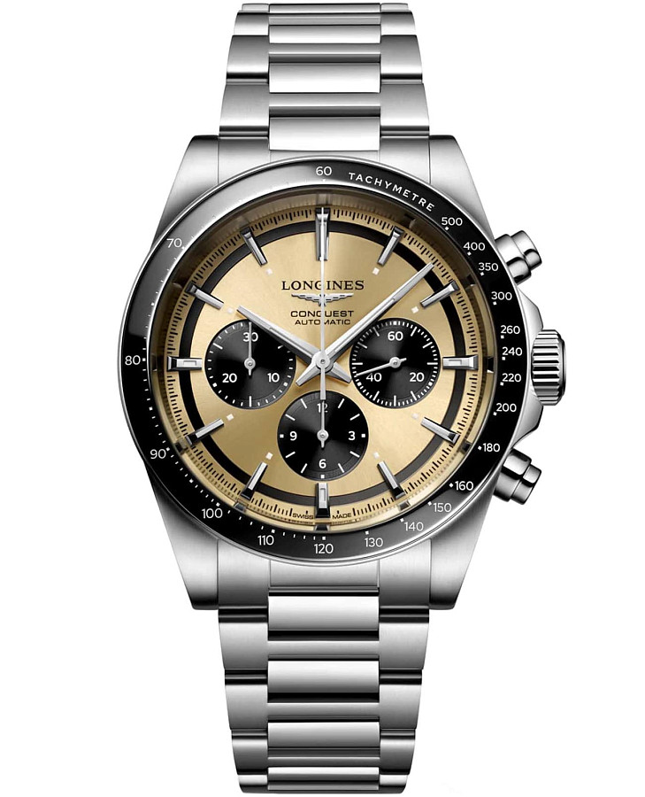 Часы Longines Conquest L3.835.4.32.6 — мужские, шампань