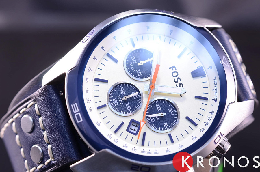 Часы Fossil Bannon CH3051 — мужские, кожа + текстиль