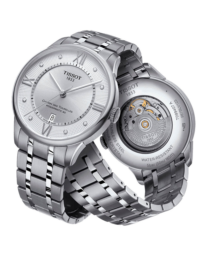 Часы Tissot Chemin des Tourelles Powermatic 80 T099.407.11.033.00 — сталь металл, Швейцария