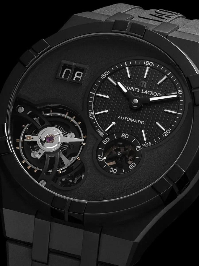 Часы Maurice Lacroix Aikon Master Grand Date Black AI6118-DLB0B-330-2 — черный, металл сталь