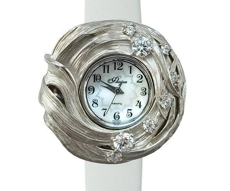 Часы УЧЗ Flora 1143S20-B2L2-2 Росинка — кварцевые, латунь
