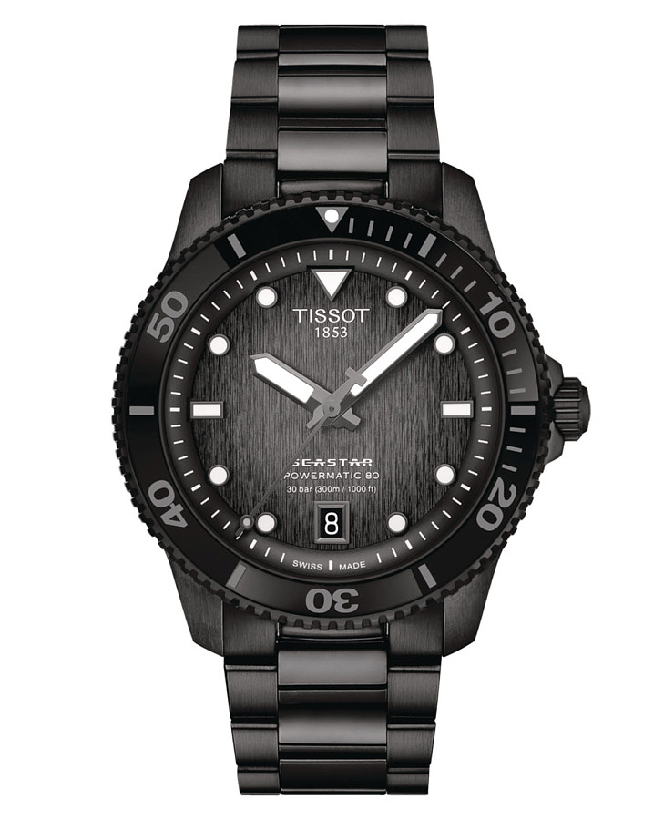 Часы Tissot Seastar 1000 Powermatic 80 40mm T120.807.33.051.00 — мужские, черный