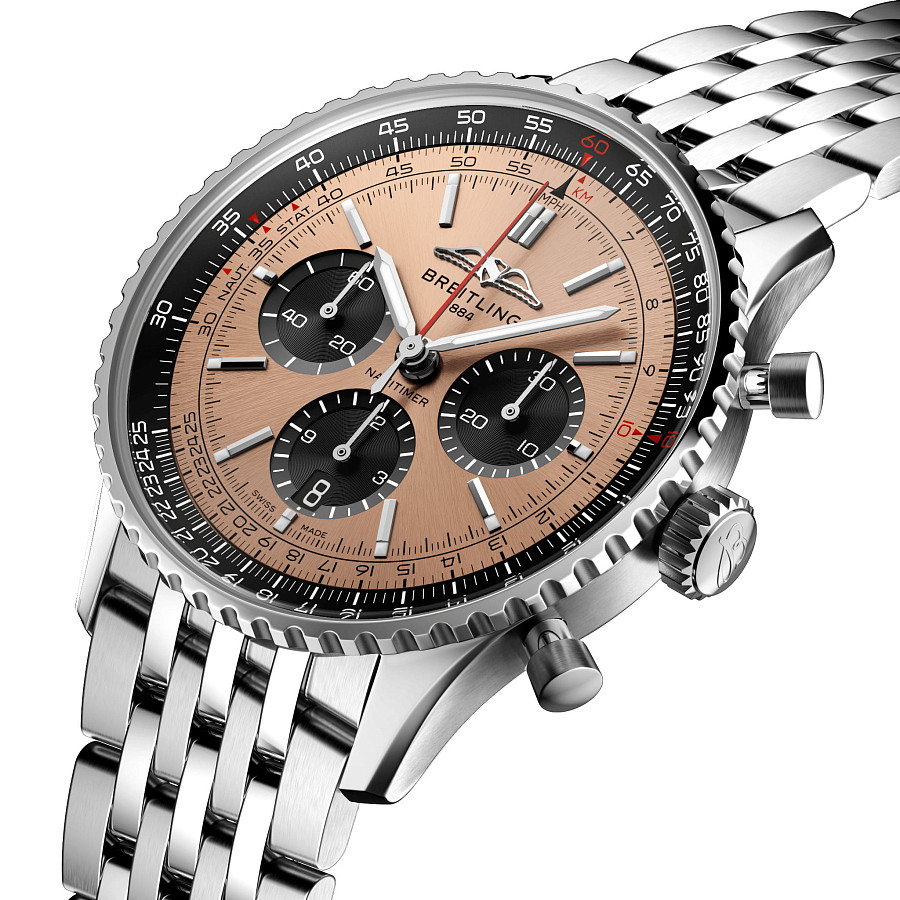 Часы Breitling Navitimer B01 Chronograph 43 AB0138241K1A1 — мужские, нержавеющая сталь