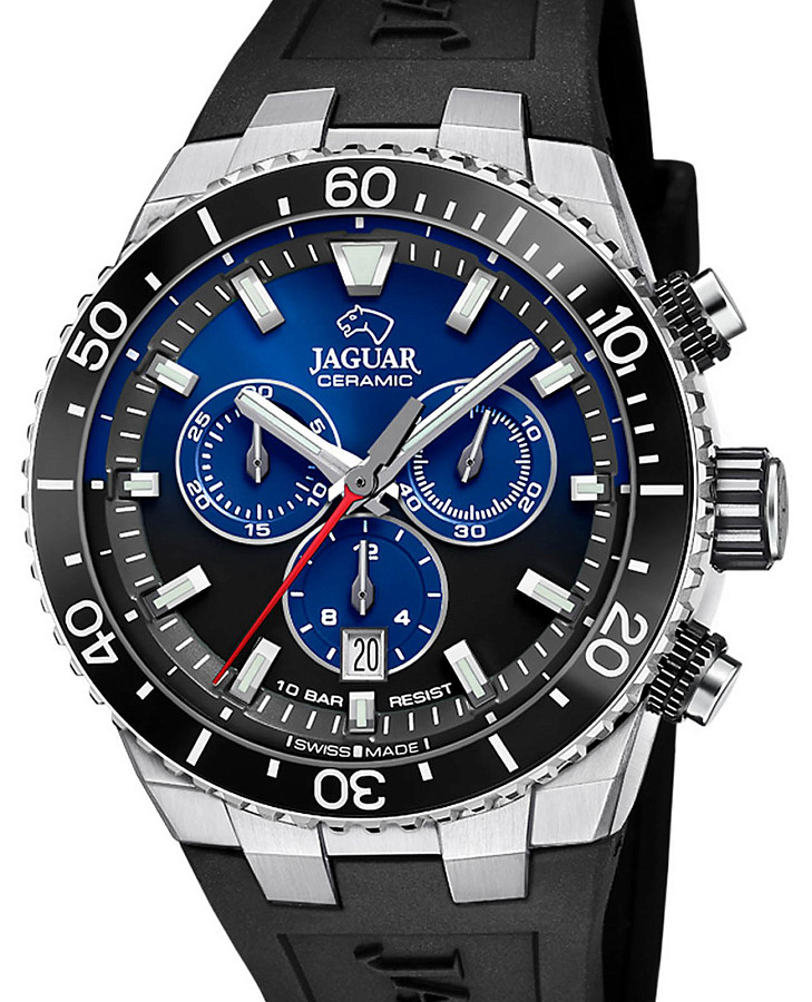 Часы Jaguar Ceramic J1021/6 — кварцевые, металл сталь