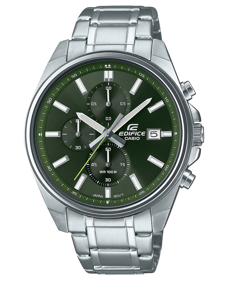 Часы Casio Edifice EFV-610D-3CVUDF (EFV-610D-3C) — мужские, зеленый
