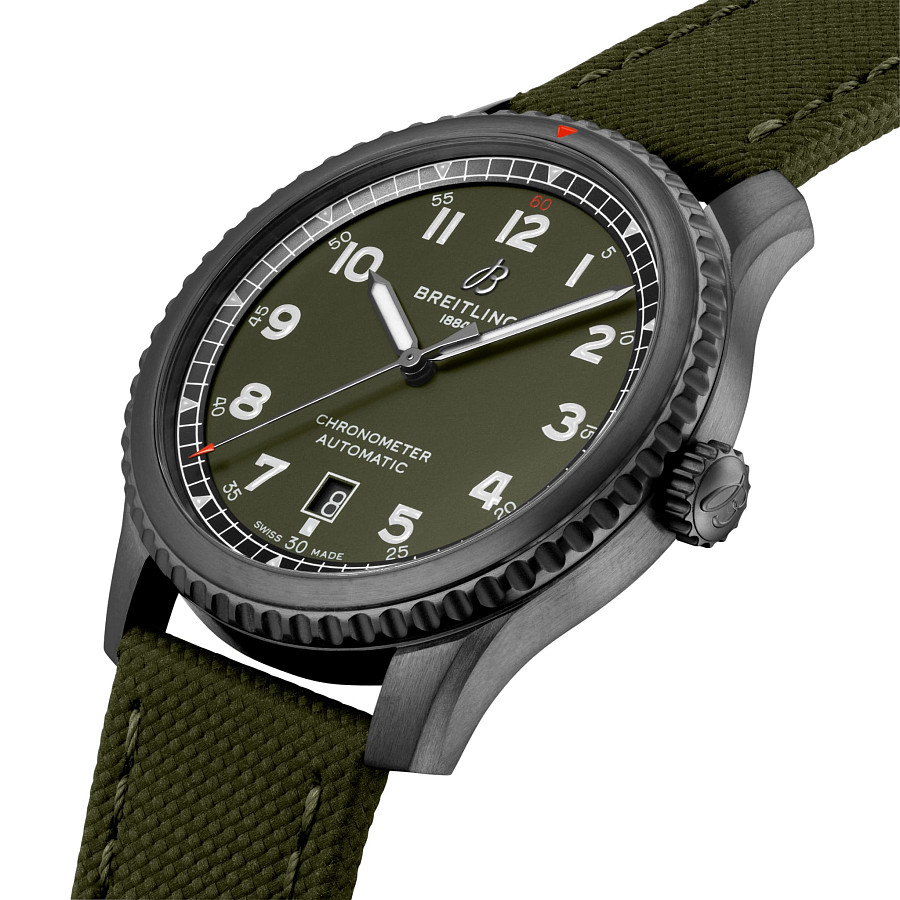 Часы Breitling Aviator 8 Automatic 41 Black Steel Curtiss Warhawk M173152A1L1X1 — механические, металл сталь