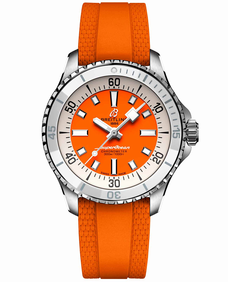 Часы Breitling Superocean Automatic 36 A17377211O1S1 — мужские, оранжевый