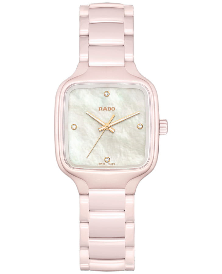 Часы Rado True Square Diamonds R27181902 — женские, перламутровый