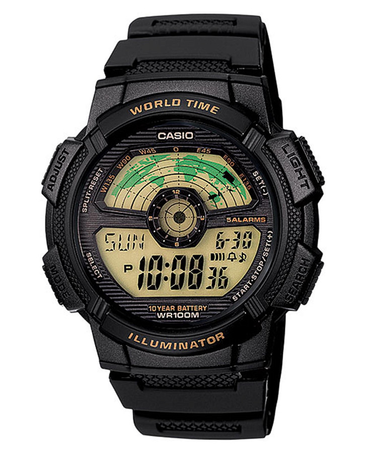 Часы Casio Collection AE-1100W-1BVSDF (AE-1100W-1B) — мужские, шампань