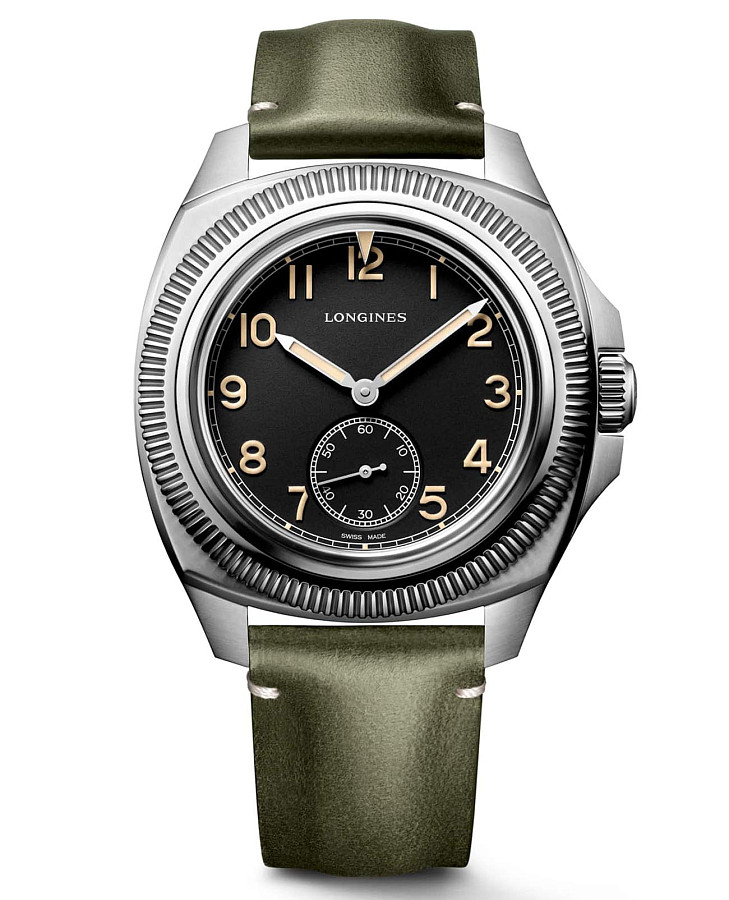 Часы Longines Pilot Majetek L2.838.4.53.2 — мужские, черный