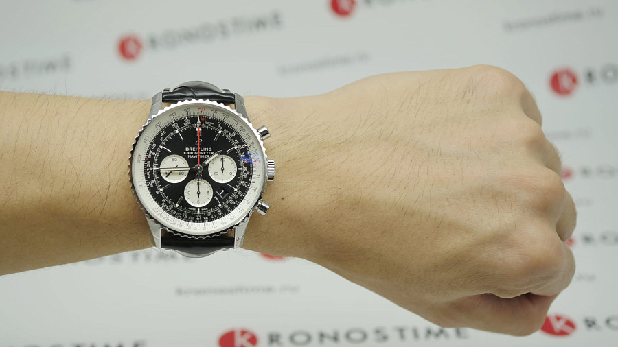 Часы Breitling Navitimer B01 Chronograph 46 AB0127211B1P1 — мужские, кожаный