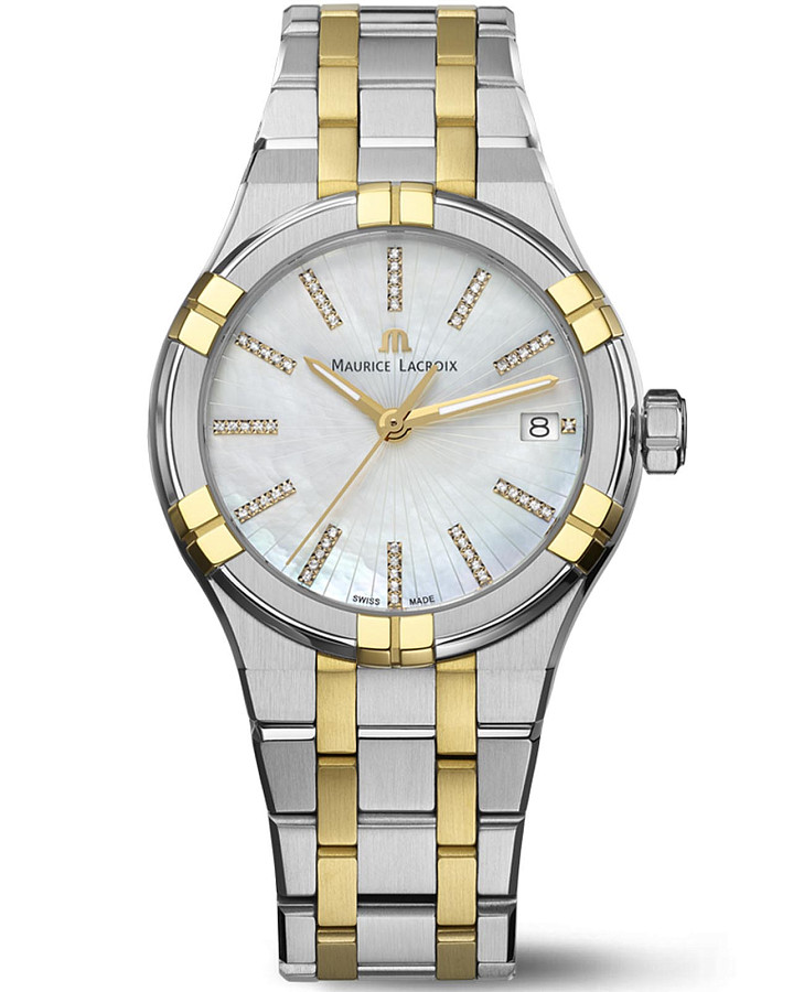 Часы Maurice Lacroix Aikon Quartz AI1106-PVY13-170-1 — женские, перламутровый