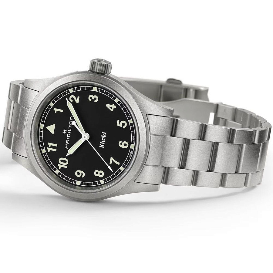 Часы Hamilton Khaki Field Quartz 38mm H69401130 — черный, сталь