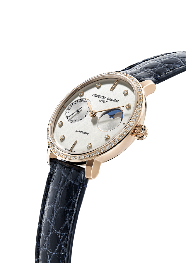 Часы Frederique Constant Slimline Moonphase Manufacture FC-702VD3SD4 — механические, сталь металл