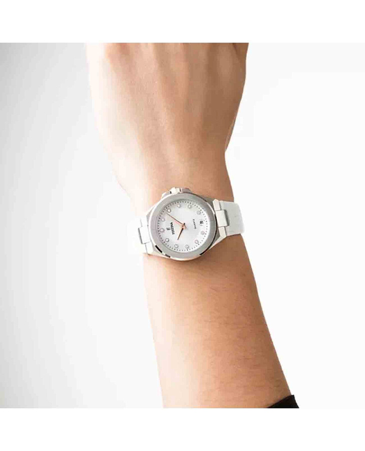 Часы Festina Mademoiselle F20701/1 — белый, металл сталь
