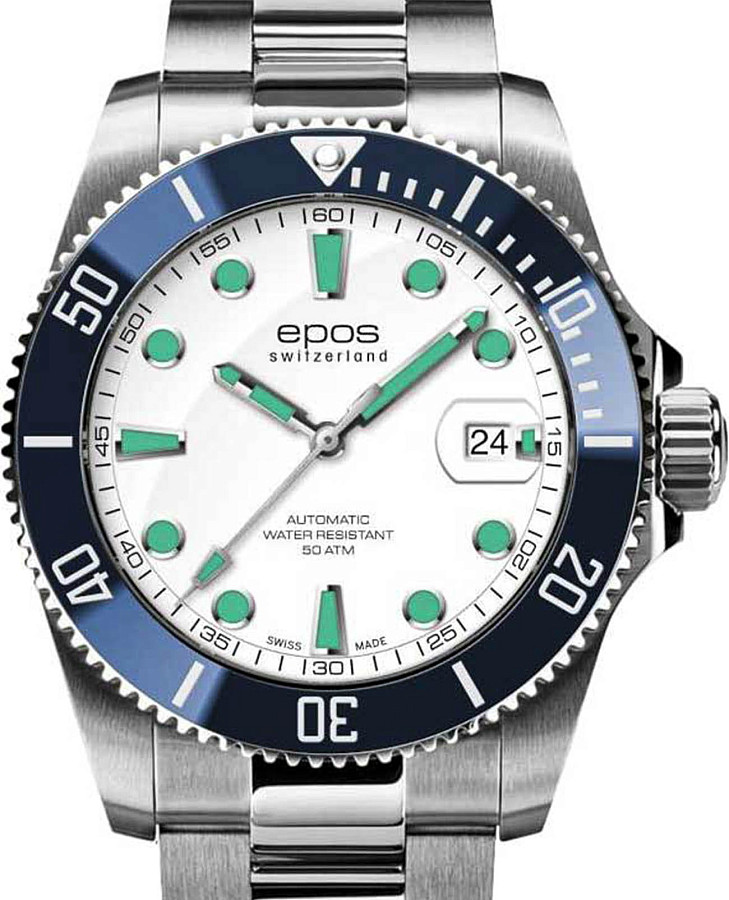 Часы Epos Diver 3504.131.96.10.30 — механические, сталь металл