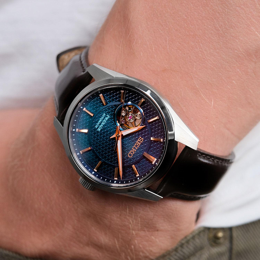 Часы Seiko Presage Sharp Edged Series SPB311 — мужские, кожаный