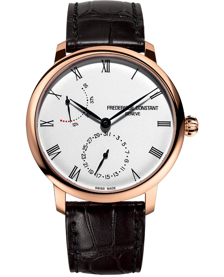 Часы Frederique Constant Slimline Power Reserve Manufacture FC-723WR3S4 — мужские, белый