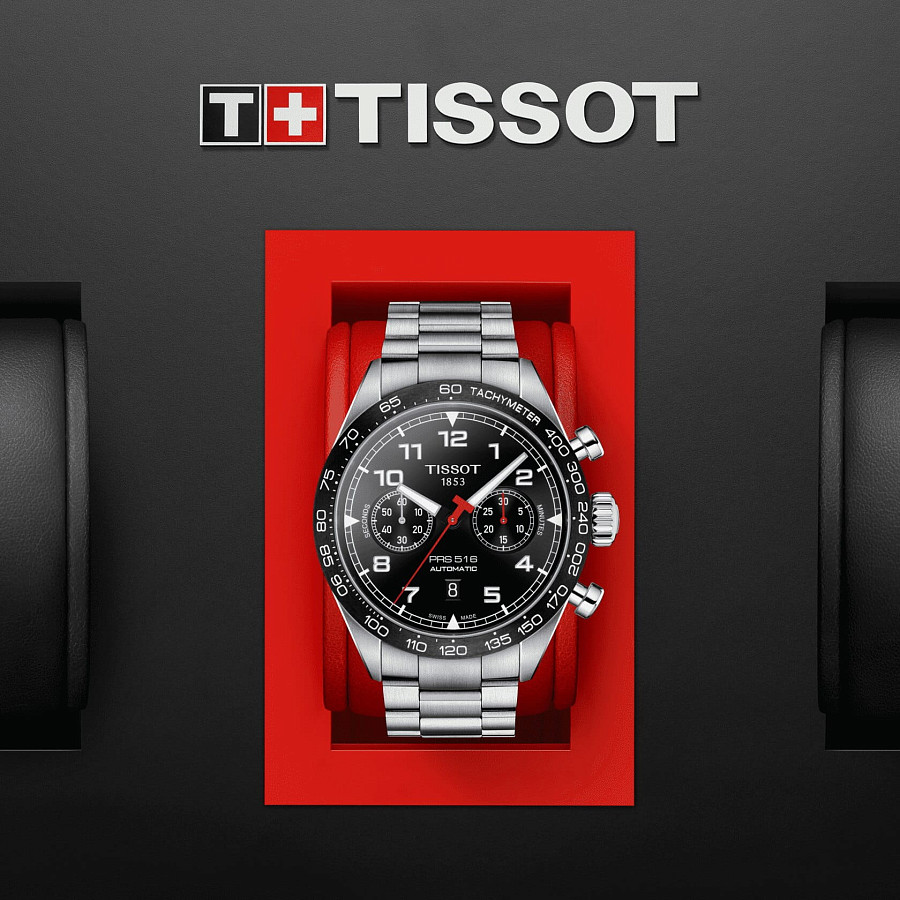 Часы Tissot PRS 516 Automatic Chronograph T131.627.11.052.00 — механические, сталь металл