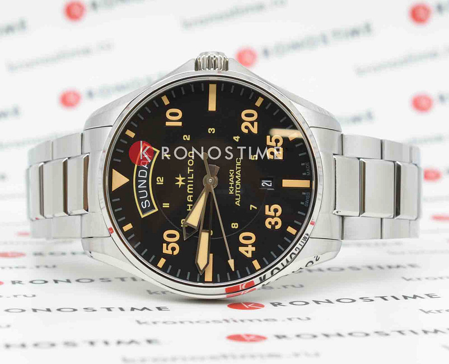 Часы Hamilton Khaki Aviation Day Date Auto H64645131 — механические, сталь