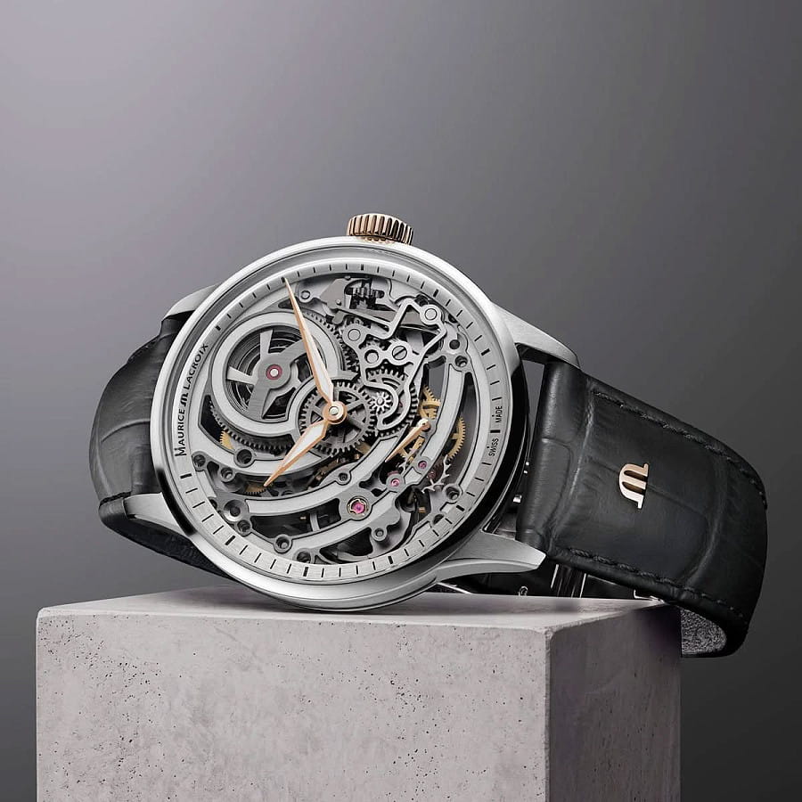 Часы Maurice Lacroix 1975 Master Skeleton 758108-S1S12-002-3 — механические, сталь металл