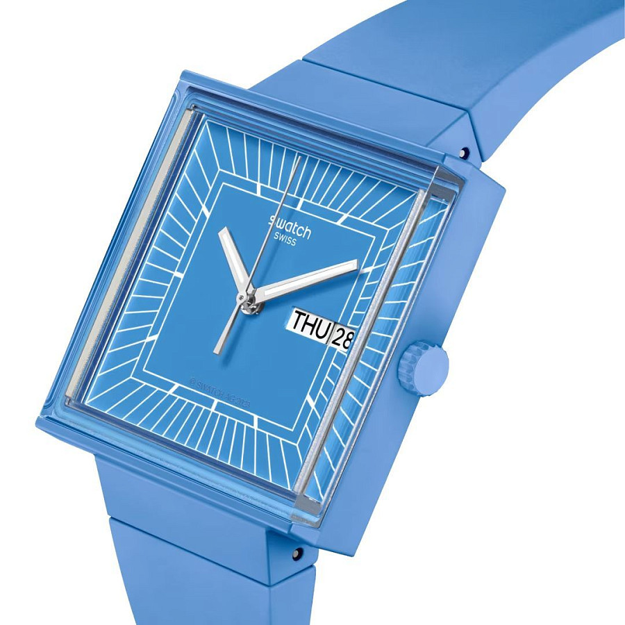 Часы Swatch Square Bioceramic Standard SO34S700 — кварцевые, биокерамика