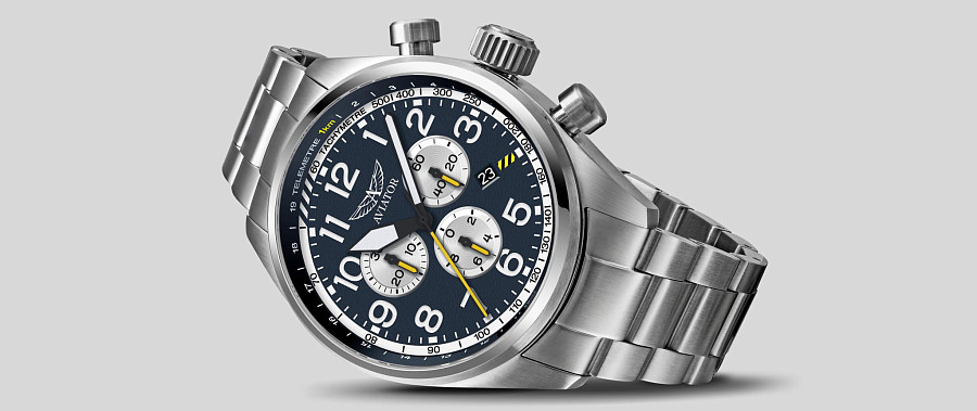 Часы Aviator Airacobra P45 Chrono V.2.25.0.170.5 — кварцевые, сталь металл