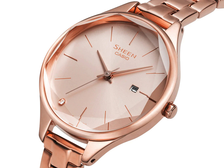 Часы Casio Sheen SHE-4062PG-4A — кварцевые, металл сталь