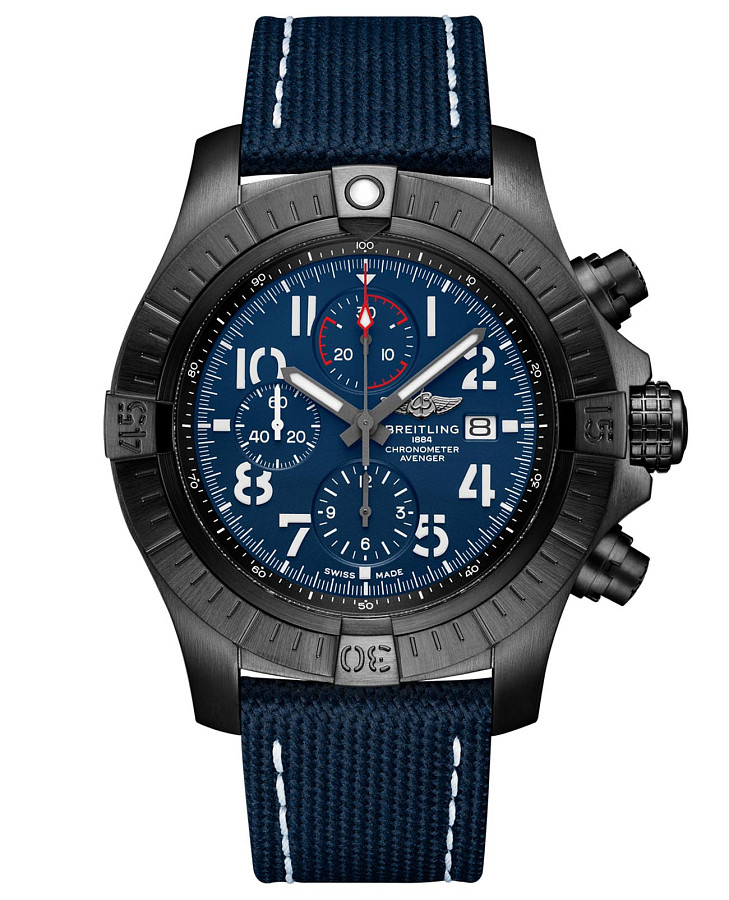 Часы Breitling Super Avenger Chronograph 48 Night Mission V13375101C1X1 — мужские, синий