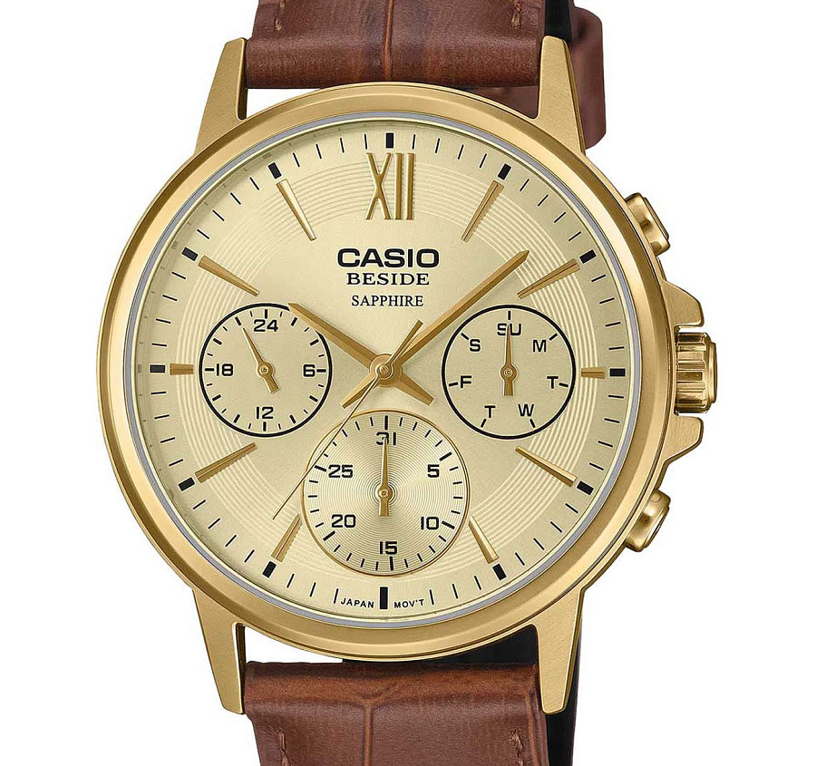 Часы Casio Collection Beside BMS-300GL-5A — кварцевые, сталь металл