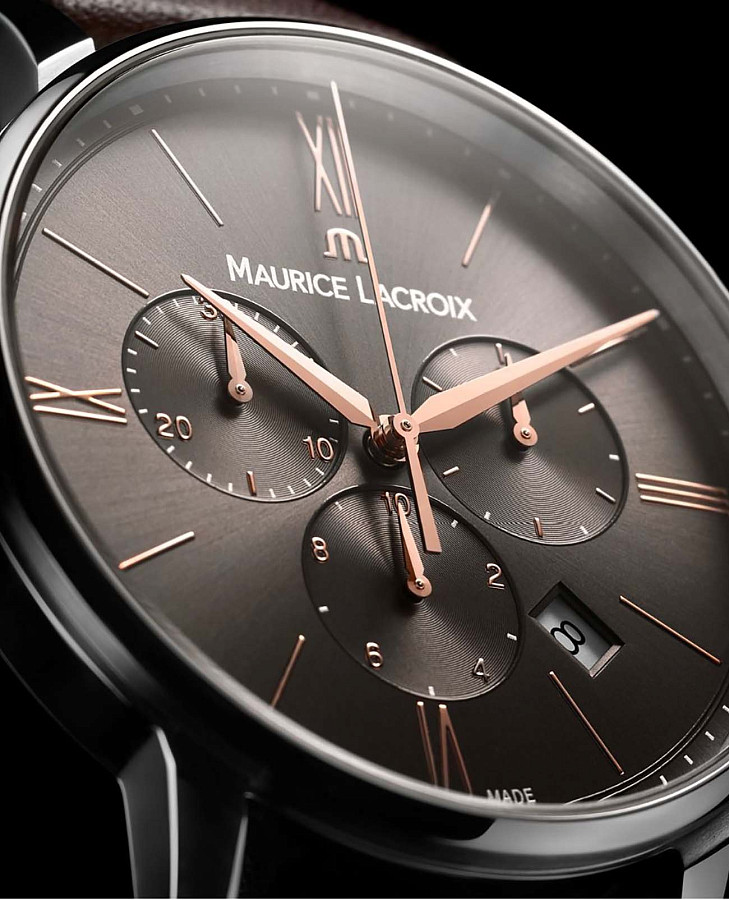 Часы Maurice Lacroix Eliros Chronograph EL1098-SS001-311-1 — мужские, кожаный