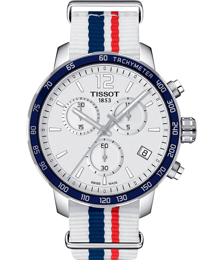 Часы Tissot Quickster Nato Chronograph T095.417.17.037.09 — мужские, белый
