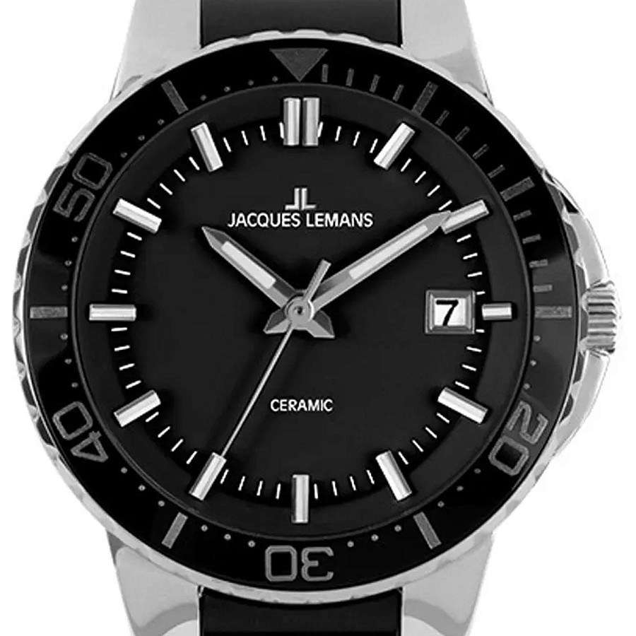 Часы Jacques Lemans High Tech Ceramic 1-2165A — кварцевые, сталь металл
