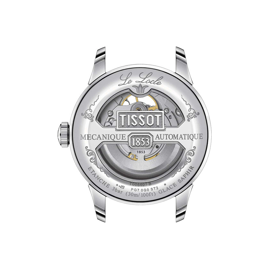 Часы Tissot Le Locle Powermatic 80 Open Heart T006.407.11.033.02 — мужские, нержавеющая сталь 316l