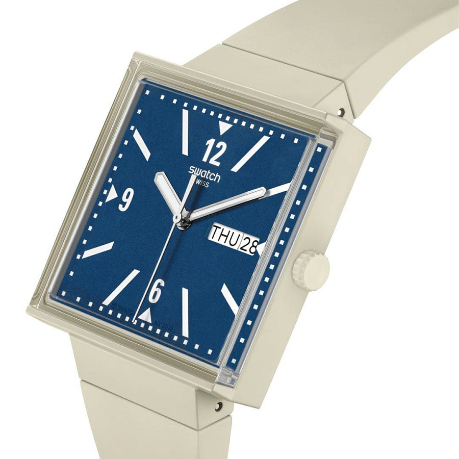 Часы Swatch Square Bioceramic Standard SO34T700-S14 — кварцевые, биокерамика