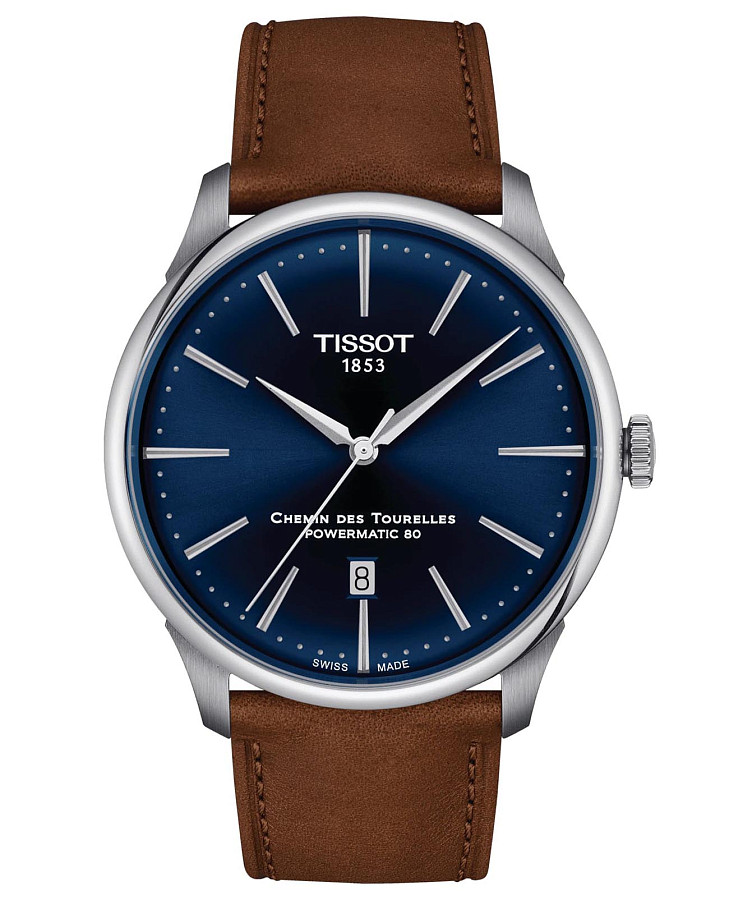 Часы Tissot Chemin des Tourelles Powermatic 80 T139.407.16.041.00 — мужские, синий