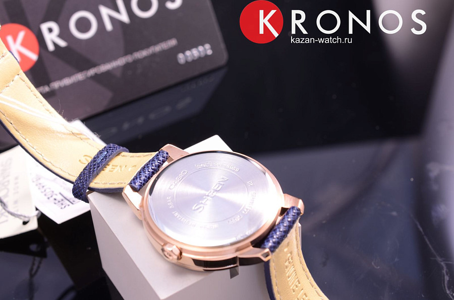 Часы Casio Sheen SHE-3059PGL-7B — кожаный, женские