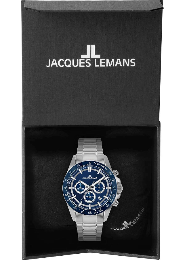 Часы Jacques Lemans Liverpool Diver 1-2207C — синий, сталь металл