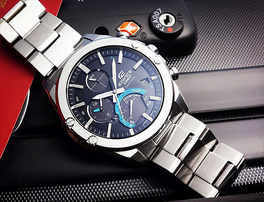 Часы Casio Edifice EQB-1000D-1A — нержавеющая сталь, черный