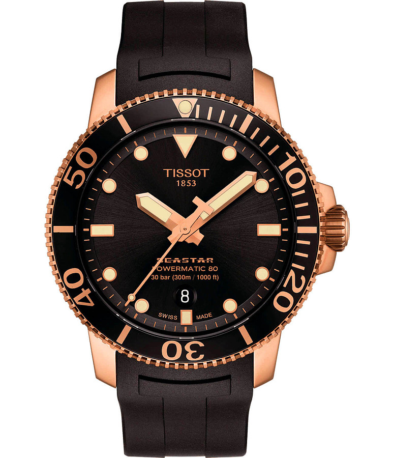 Часы Tissot Seastar 1000 Powermatic 80 T120.407.37.051.01 — мужские, черный