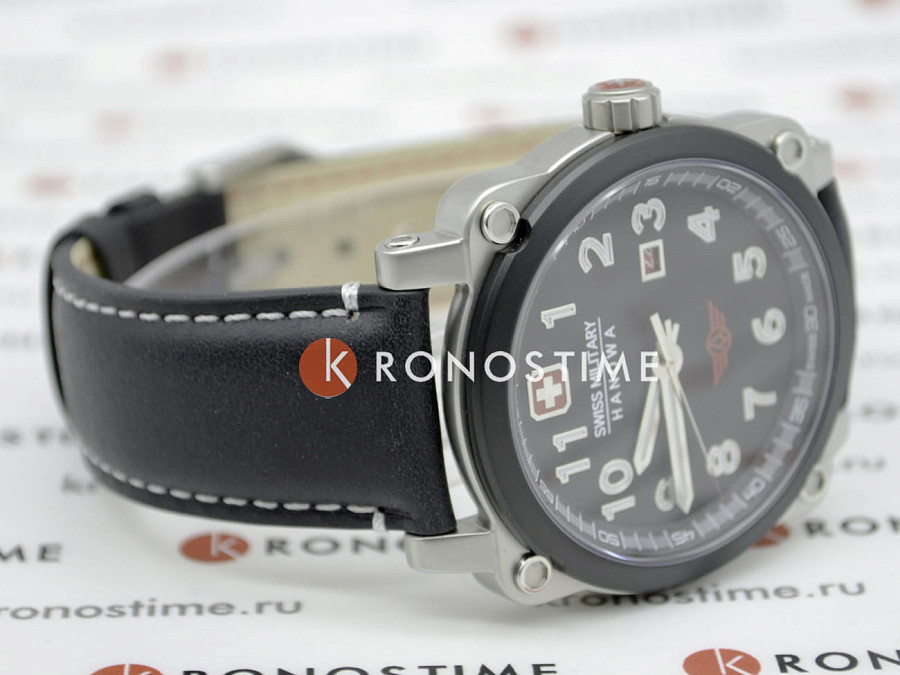 Часы Swiss Military Hanowa Aerograph Night Vision SMWGB2101302 — кожа + текстиль, мужские