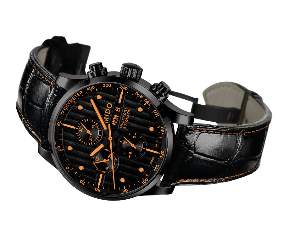 Часы Mido Multifort Chronograph M005.614.36.051.22 — кожаный, мужские