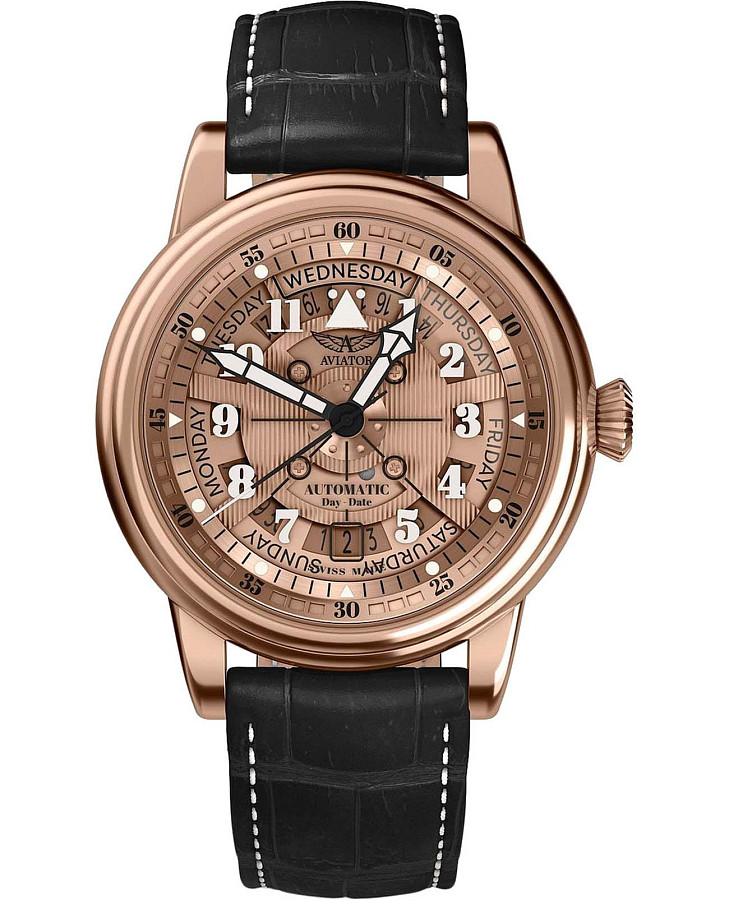 Часы Aviator Douglas Day-Date Meca-41 V.3.36.2.288.4 — мужские, золотой